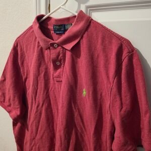Polo Ralph Lauren Mens XL Classic Fit Salmon Pink Polo Shirt Lime Green Pony